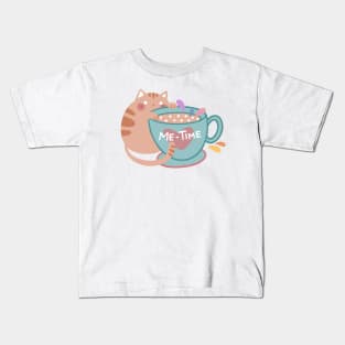 Cute “Me-Time“ Cat Design | Kawaii Handmade Illustration | Cat Lover Gift | By Atelier Serakara Kids T-Shirt